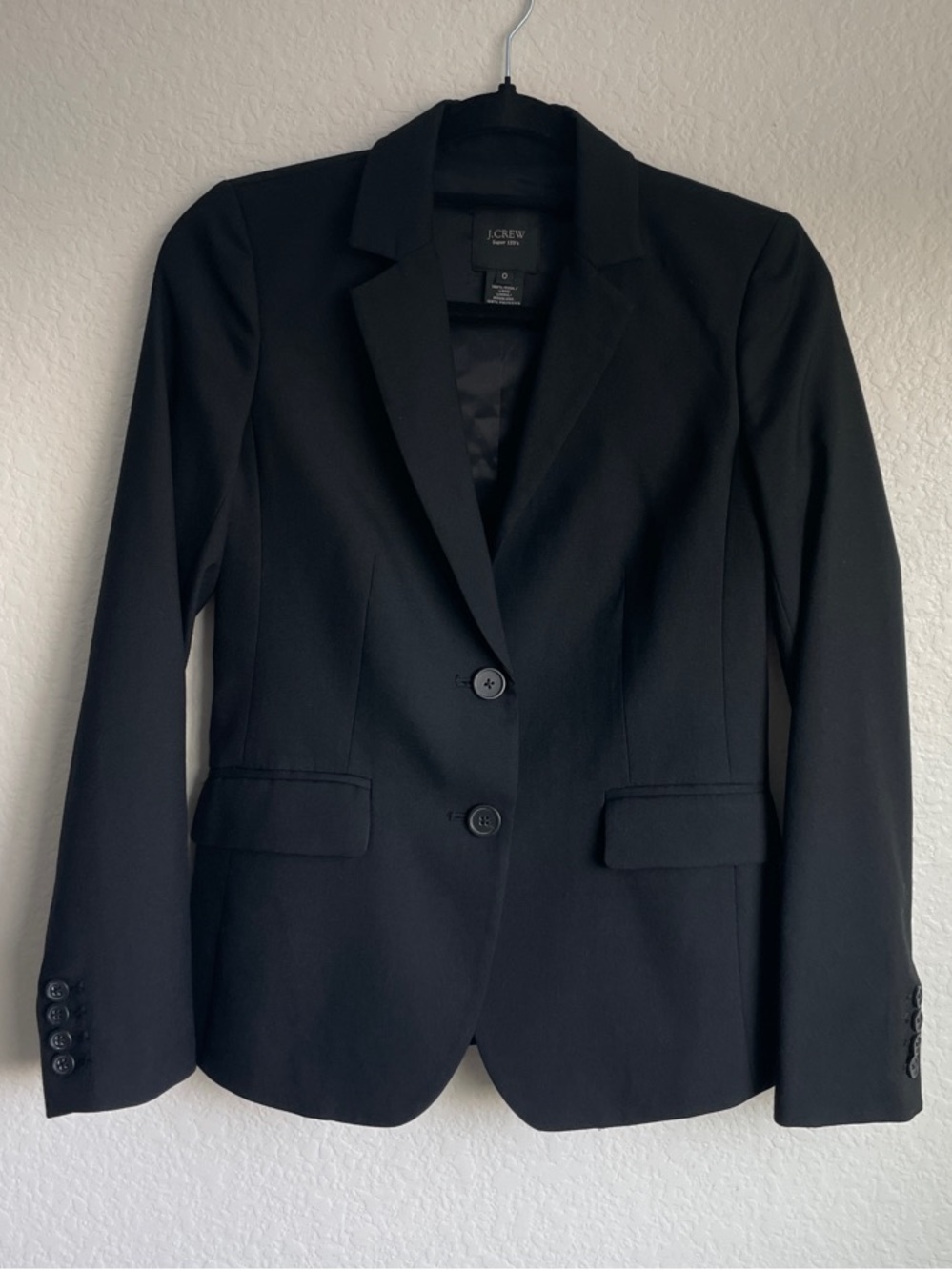 J. Crew Super 120’s Black Wool Women's Two-Button Blazer • Size 0 - Picture 13 of 13